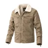 Men's Suede Plush Lapel Multi-Pocket Jacket 22560295Y sold by Manly