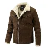 Men's Solid Color Lambswool Lining Corduroy Jacket 02133587Y sold by Manly
