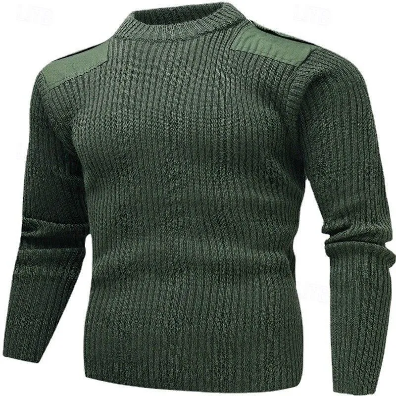 Men's Solid Colour Shoulder Panel Crew Neck Sweater 51545744Y sold by Manly product image thumbnail 2