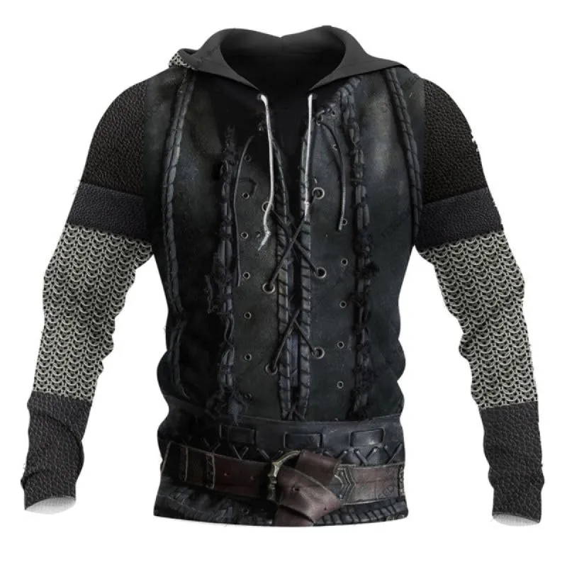 Men's Lace-Up Denim Print Hoodie 84131874U sold by Manly