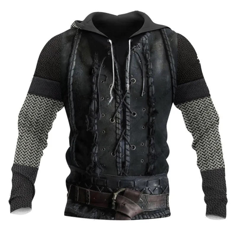 Men's Lace-Up Denim Print Hoodie 84131874U sold by Manly
