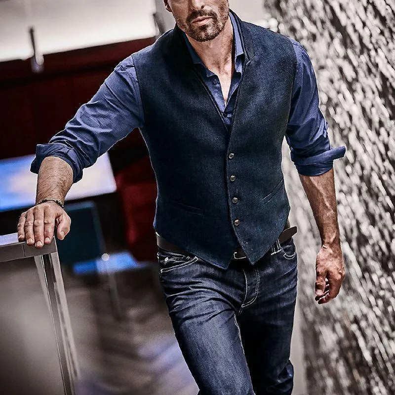 Men's Single Breasted Slim Fit Vest 30137597U sold by Manly product image thumbnail 3