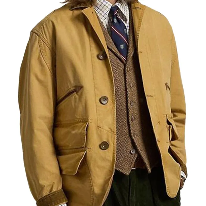Men's Solid Multi-Pocket Single Breasted Jacket 76298666U sold by Manly product image thumbnail 4