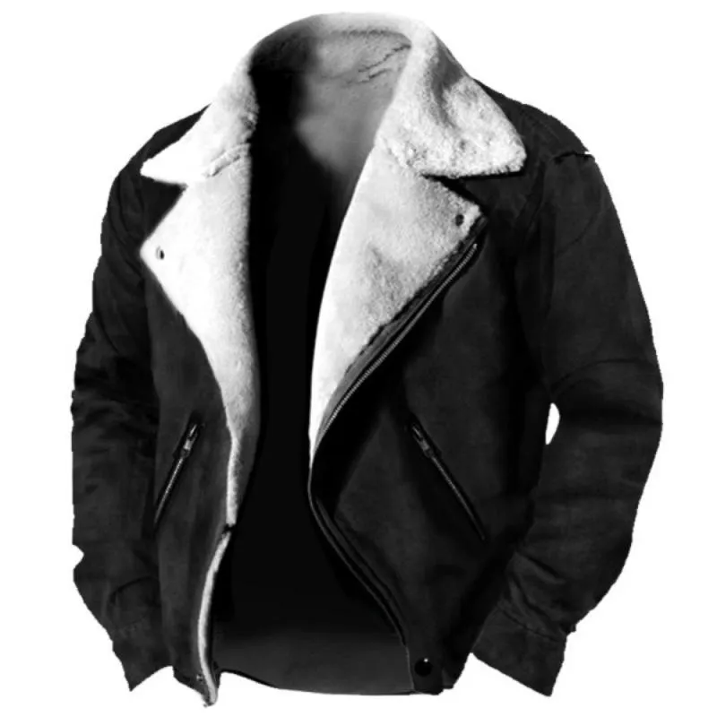 Men's Retro Casual Lapel Plush Zipper Jacket 20042135TO sold by Manly product image thumbnail 3