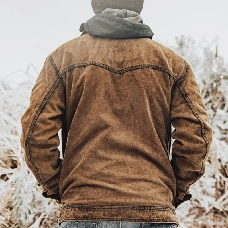 Men's Retro Casual Washed Multi-Pocket Lapel Daddy Jacket 35419900TO sold by Manly product image thumbnail 3