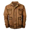 Men's Retro Casual Washed Multi-Pocket Lapel Daddy Jacket 35419900TO sold by Manly