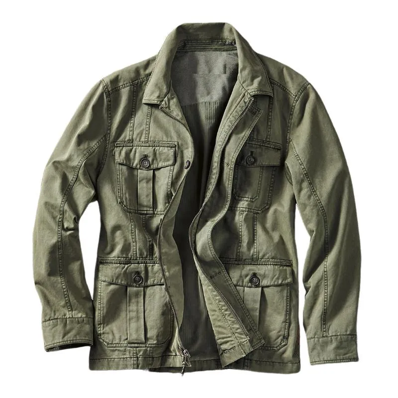 Men's Retro Casual Multi-Pocket Lapel Daddy Jacket 76058724TO sold by Manly