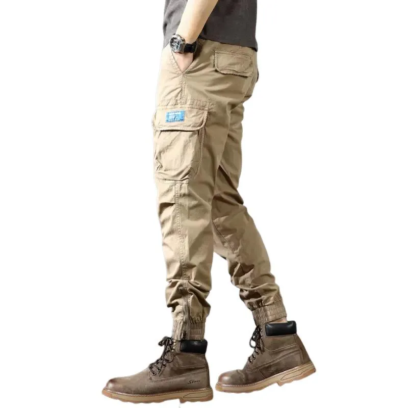 Men's Solid Washed Cotton Multi-pocket Cargo Pants 62608263Z sold by Manly