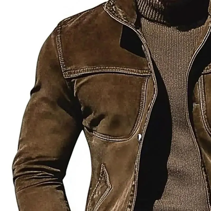 Men's Suede Stand Collar Jacket 67773897U sold by Manly product image thumbnail 3