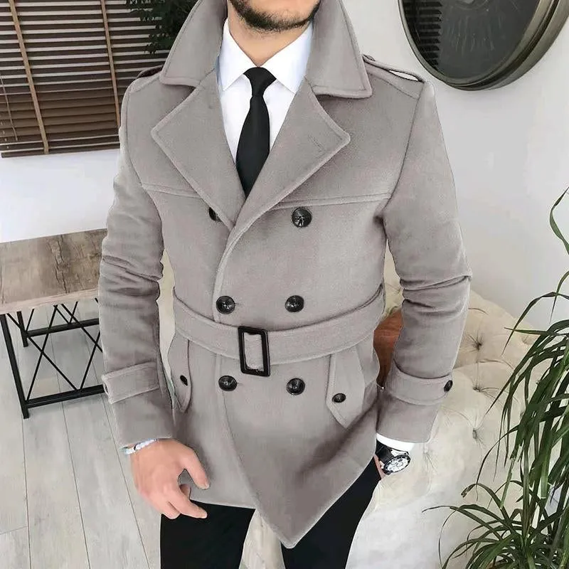 Men's Lapel Double-breasted Trench Coat 52368569U sold by Manly product image thumbnail 3