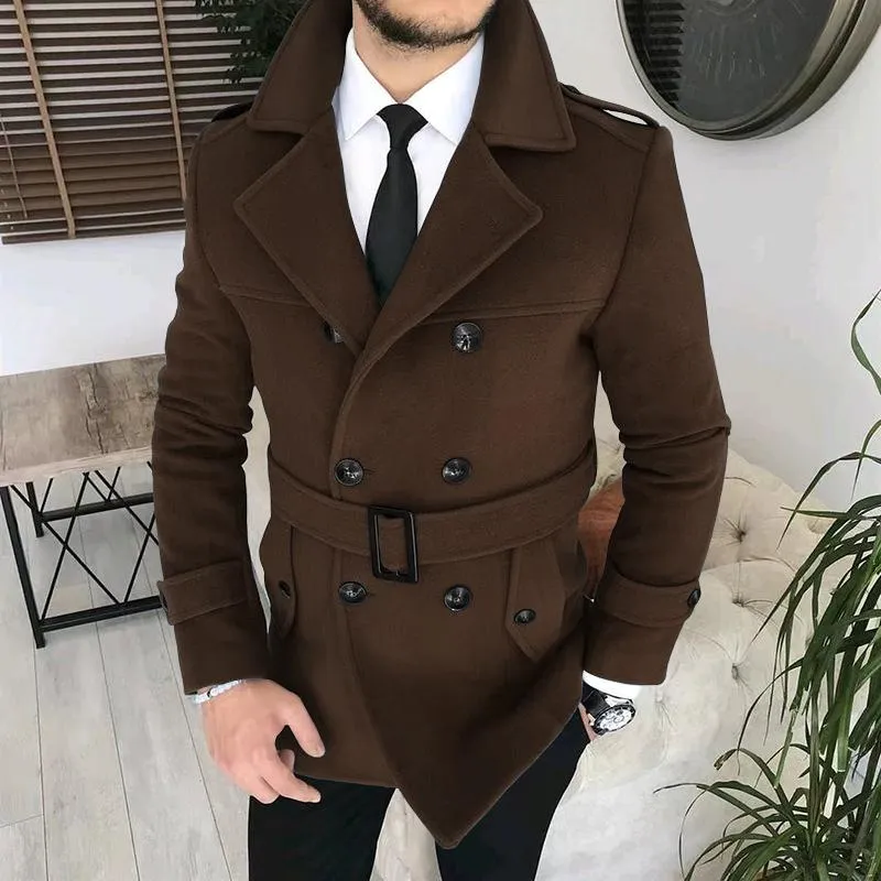 Men's Lapel Double-breasted Trench Coat 52368569U sold by Manly product image thumbnail 2
