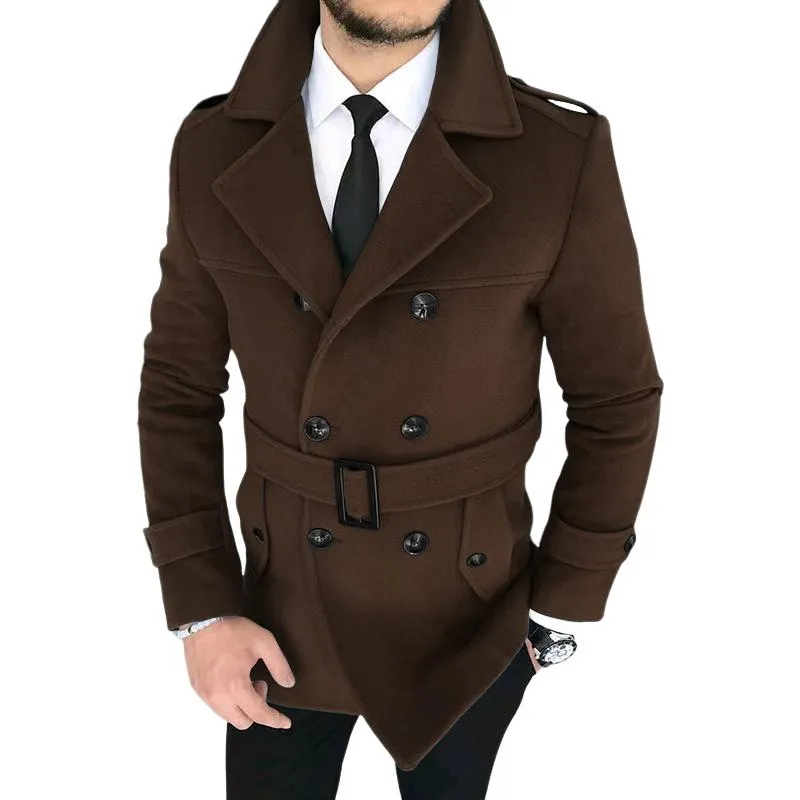 Men's Lapel Double-breasted Trench Coat 52368569U sold by Manly