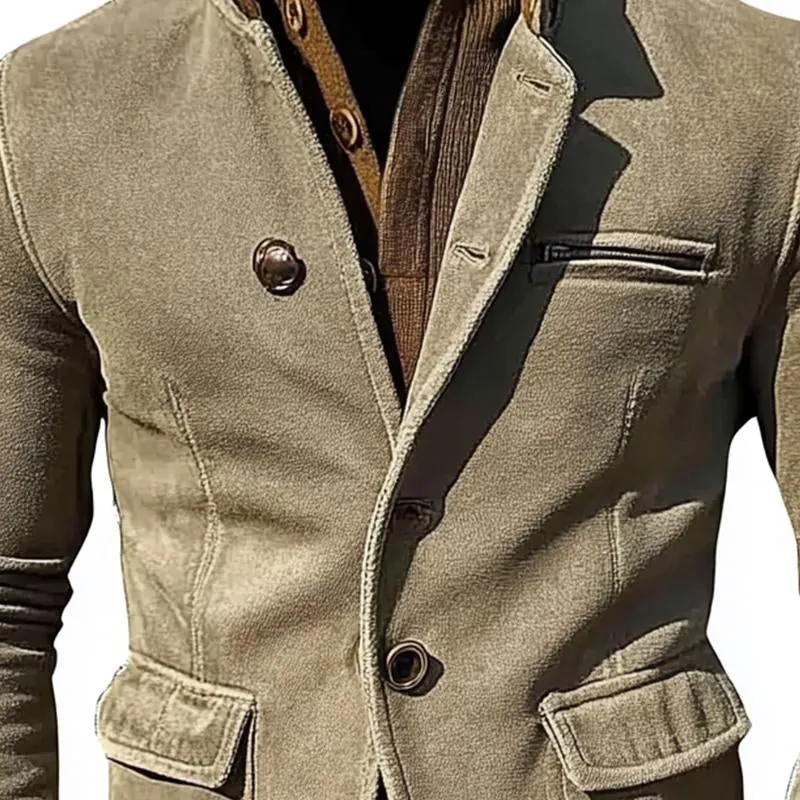 Men's Suede Stand Collar Jacket 75277909U sold by Manly product image thumbnail 3