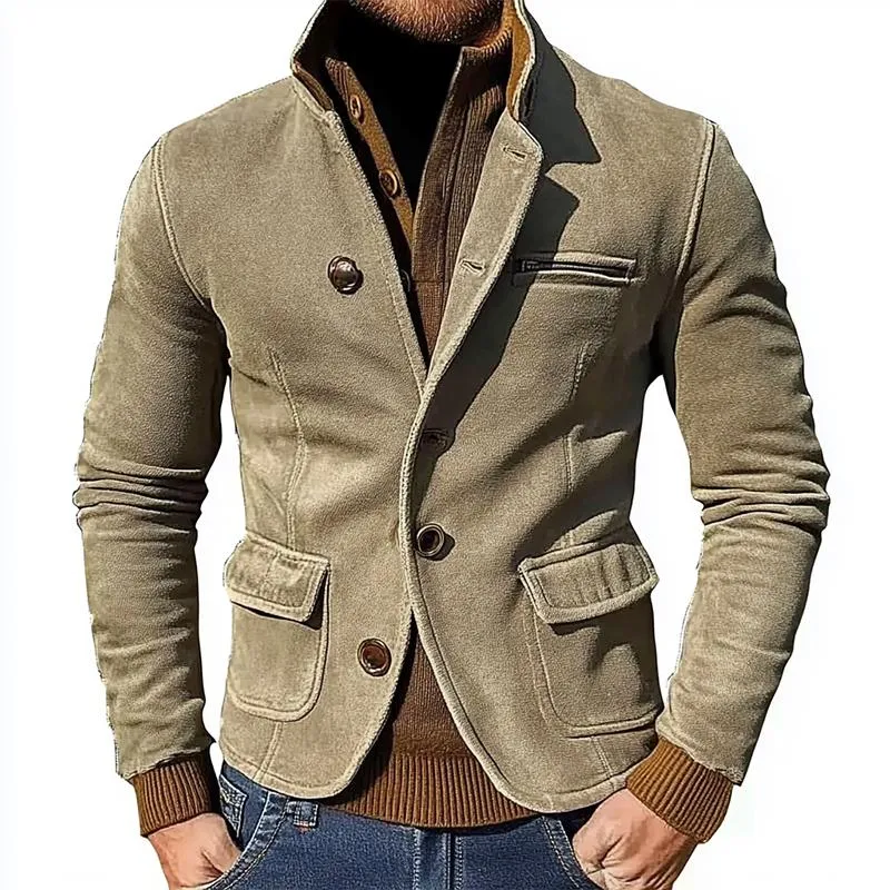 Men's Suede Stand Collar Jacket 75277909U sold by Manly