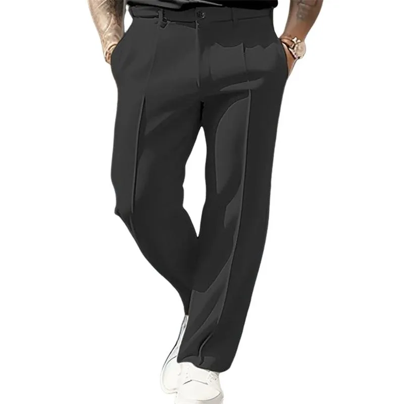Men's Casual Solid Color Straight Breathable Suit Pants 66260244M sold by Manly product image thumbnail 2