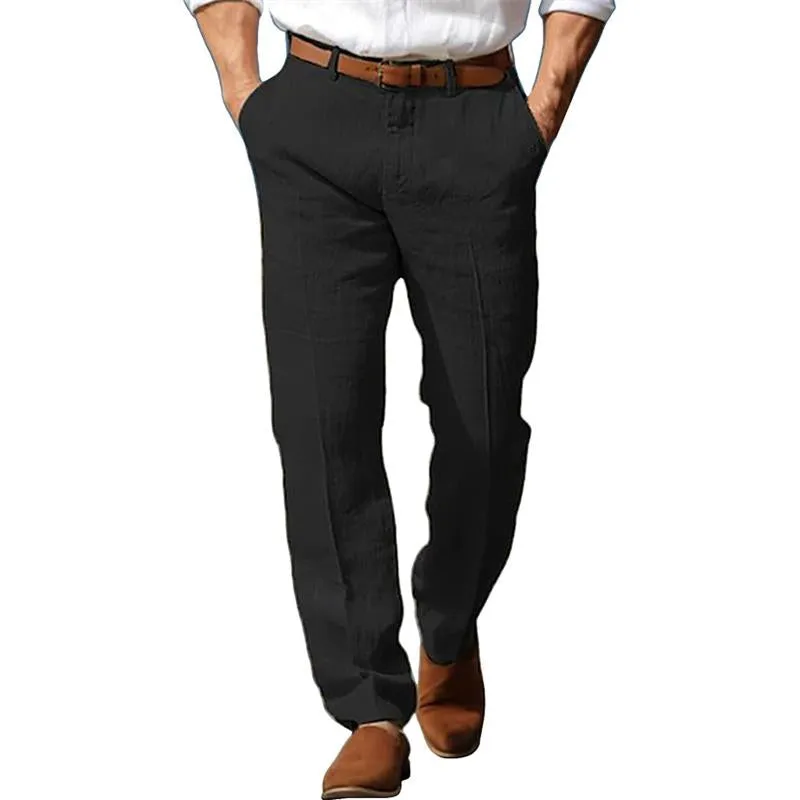 Men's Casual Cotton Linen Straight Comfortable Breathable Pants 45273060M sold by Manly product image thumbnail 4