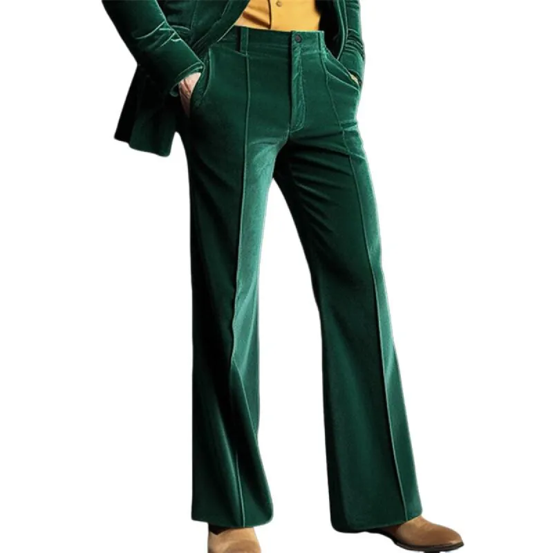 Men's Vintage Velvet Slant Pocket Comfort Flared Pants 05407010M sold by Manly