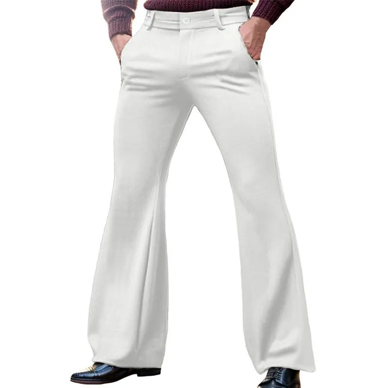 Men's Casual Solid Color Slant Pocket Slim Flared Pants 80467890M sold by Manly product image thumbnail 2