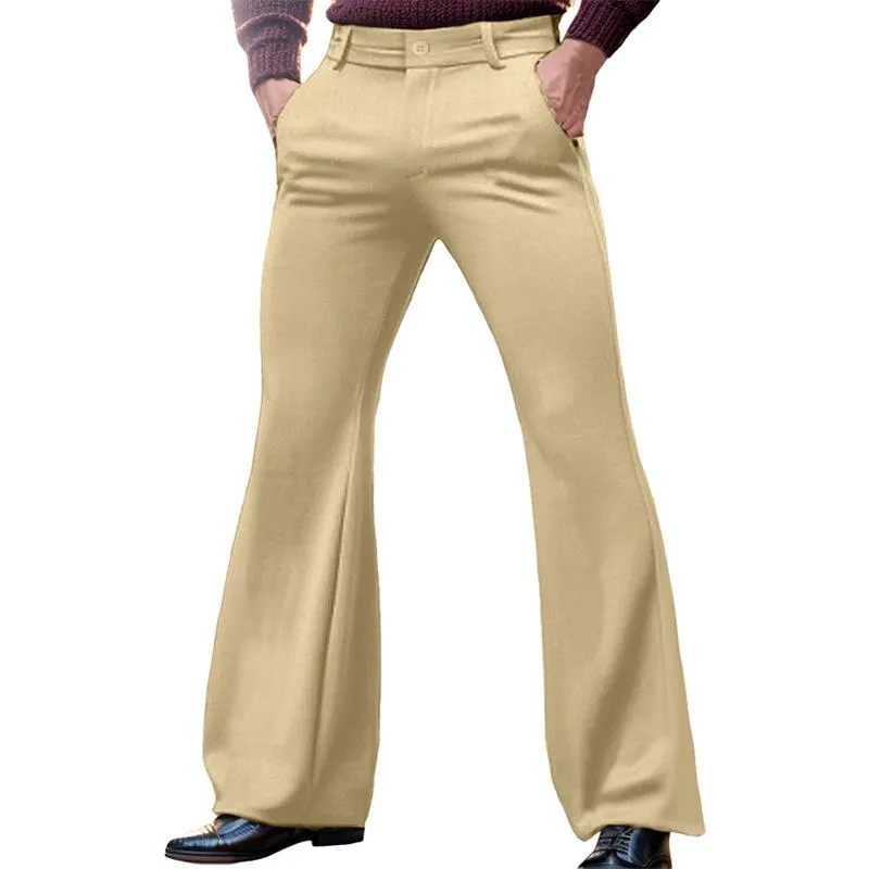 Men's Casual Solid Color Slant Pocket Slim Flared Pants 80467890M sold by Manly product image thumbnail 3