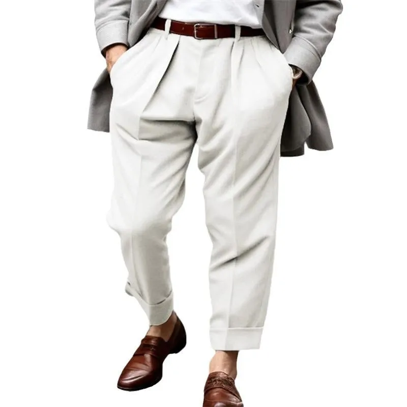 Men's Solid Color Double Pleat Loose Straight Suit Pants 34560269X sold by Manly product image thumbnail 3