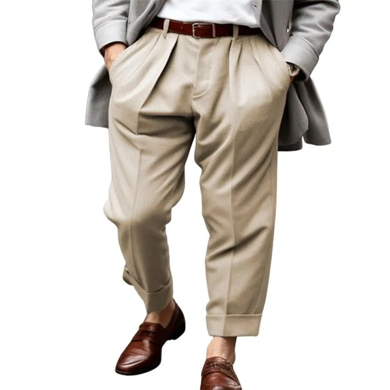 Men's Solid Color Double Pleat Loose Straight Suit Pants 34560269X sold by Manly product image thumbnail 2