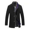 Men's Casual Solid Color Scarf Collar Mid-length Coat 53583831X sold by Manly