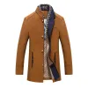 Men's Casual Solid Color Scarf Collar Mid-length Coat 53583831X sold by Manly