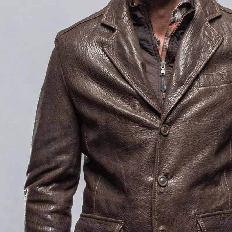 Men's Vintage Textured Leather Lapel Large Pocket Blazer 67923793Y sold by Manly product image thumbnail 3