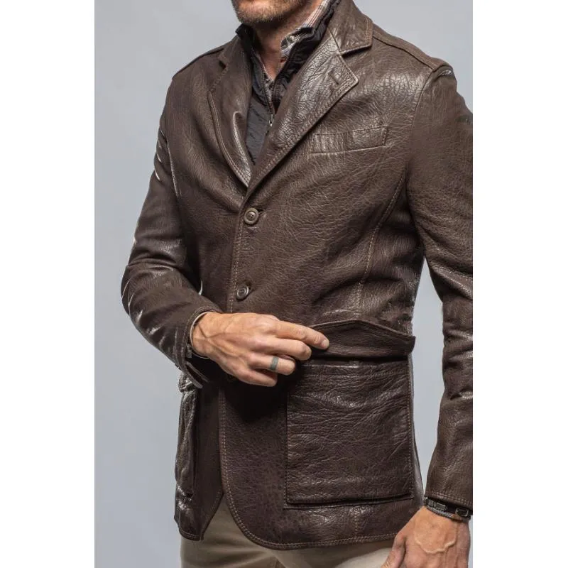 Men's Vintage Textured Leather Lapel Large Pocket Blazer 67923793Y sold by Manly product image thumbnail 2