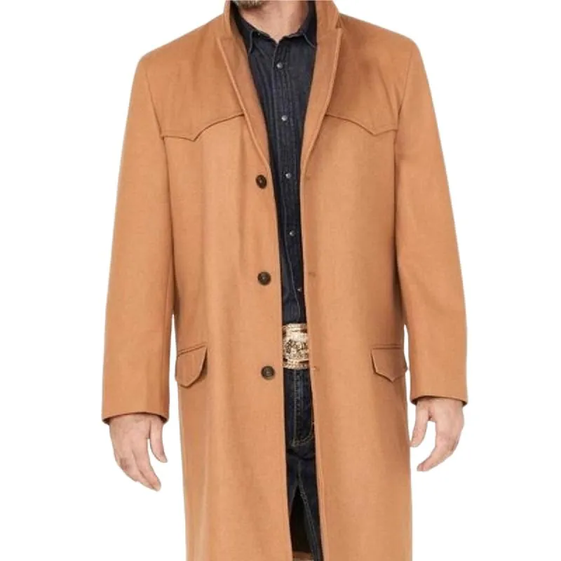 Men's Long Woolen Solid Color Trench Coat 06914089U sold by Manly
