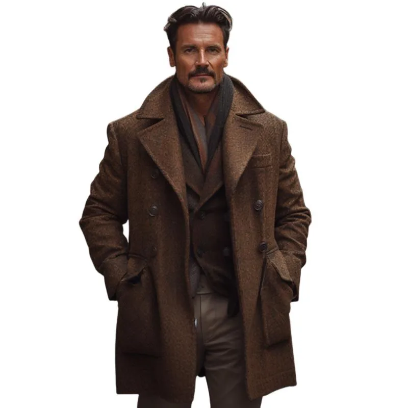 Men's Vintage Mid-Length Tweed Coat 54978606U sold by Manly