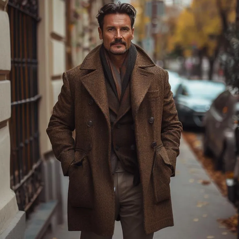 Men's Vintage Mid-Length Tweed Coat 54978606U sold by Manly product image thumbnail 2