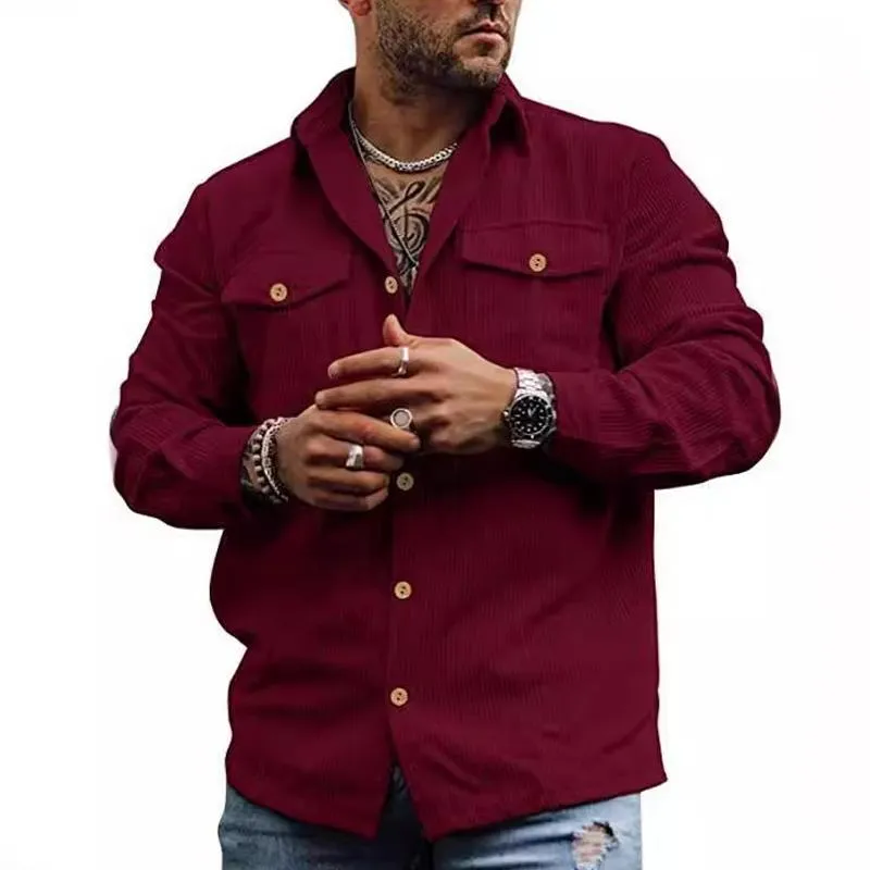Men's Simple Vintage Button Corduroy Jacket 76211479U sold by Manly product image thumbnail 3