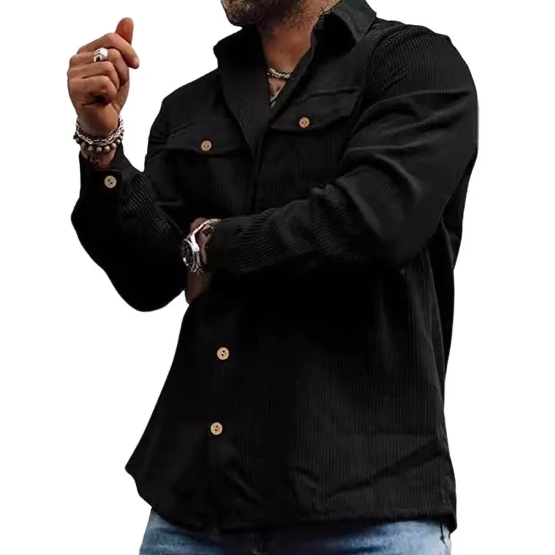 Men's Simple Vintage Button Corduroy Jacket 76211479U sold by Manly product image thumbnail 4