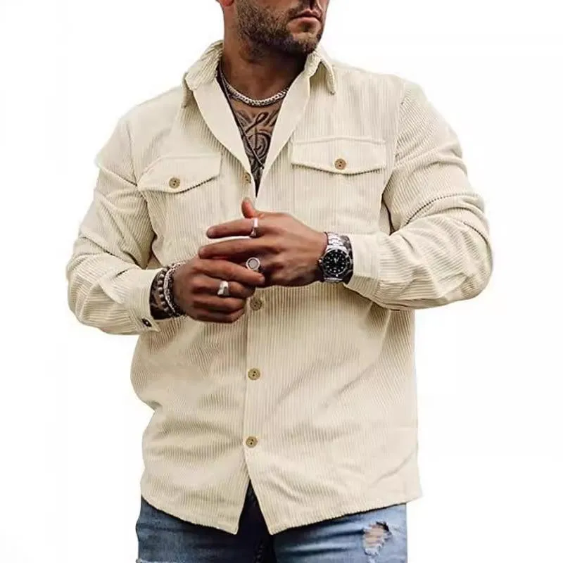 Men's Simple Vintage Button Corduroy Jacket 76211479U sold by Manly product image thumbnail 2