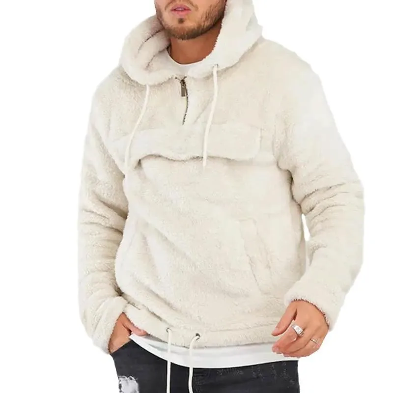 Men's Fashion Plush Warm Zipper Pullover Hoodie 56262023M sold by Manly