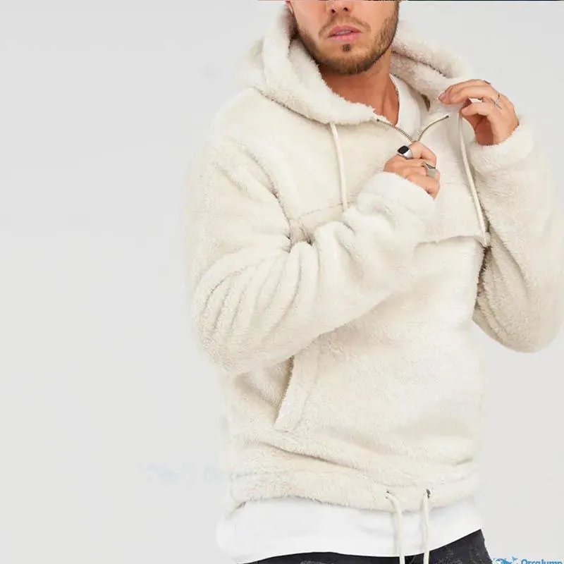 Men's Fashion Plush Warm Zipper Pullover Hoodie 56262023M sold by Manly product image thumbnail 3