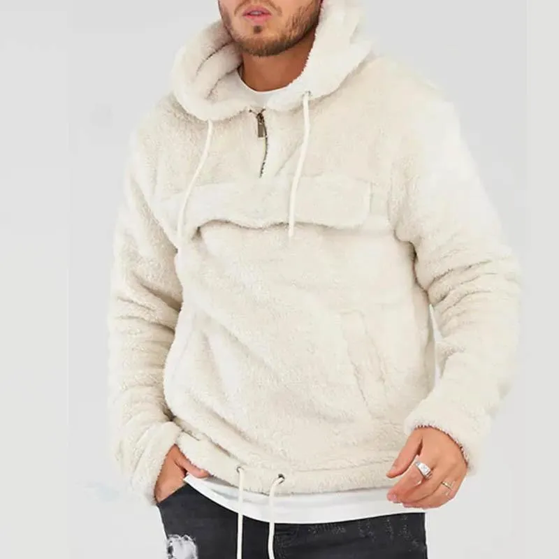 Men's Fashion Plush Warm Zipper Pullover Hoodie 56262023M sold by Manly product image thumbnail 4
