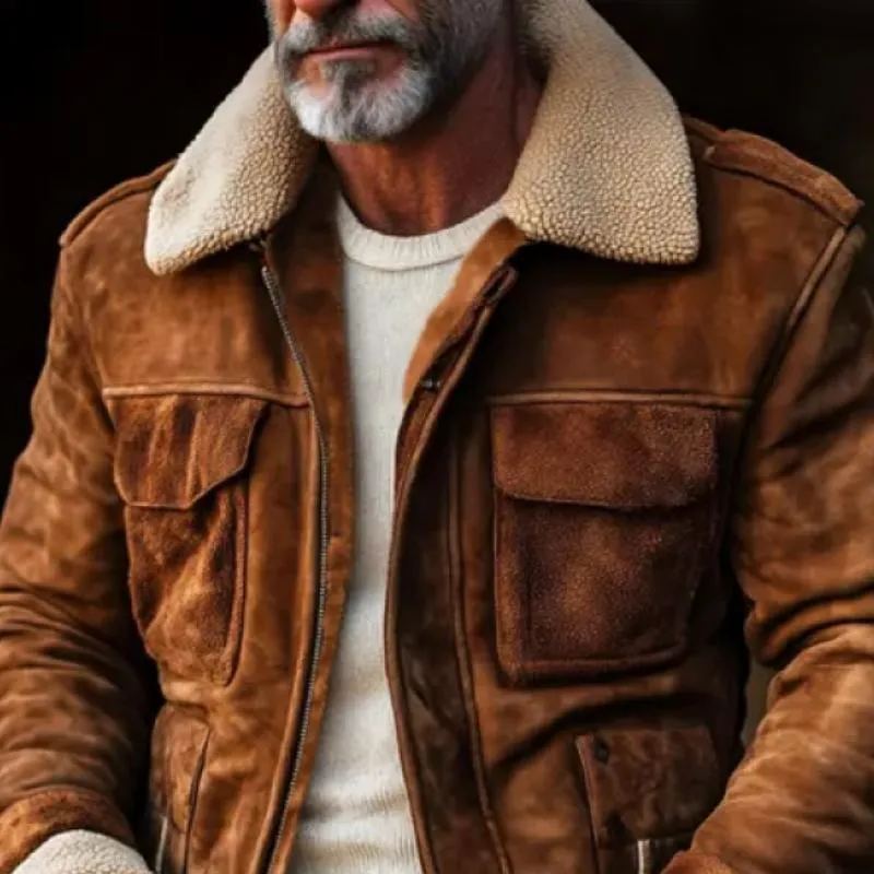 Men's Vintage Suede and Lambswool Collar Jacket 44163231Y sold by Manly product image thumbnail 2