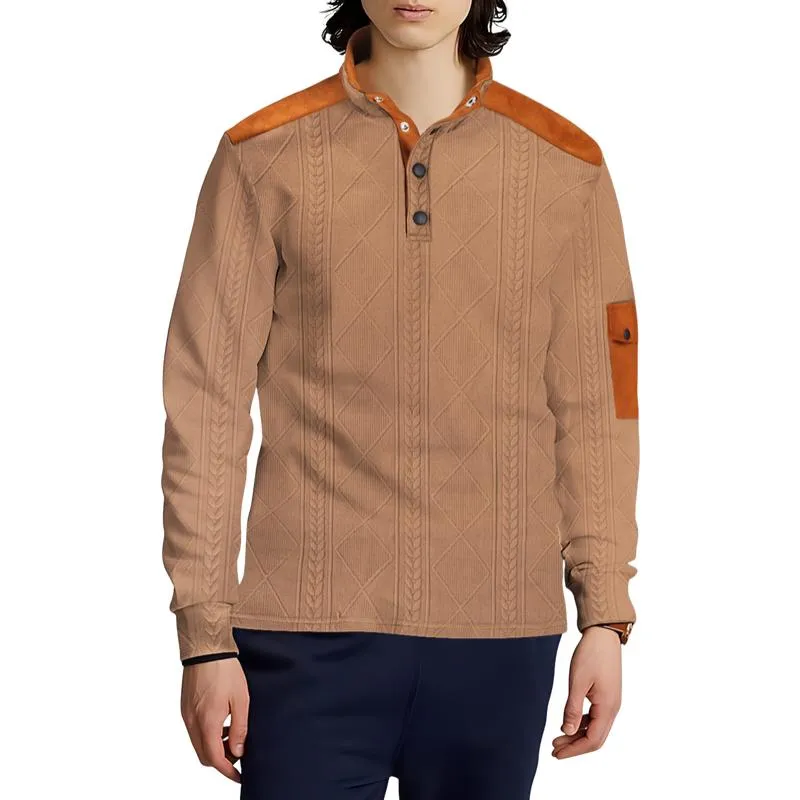 Men's Casual Colorblock Henley Neck Long Sleeve Sweatshirt 02365857Y sold by Manly