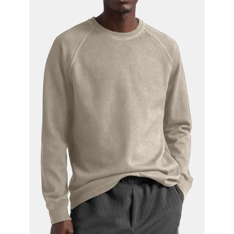 Men's Casual Solid Color Raglan Sleeve Round Neck Long Sleeve T-Shirt 22850389Y sold by Manly product image thumbnail 4