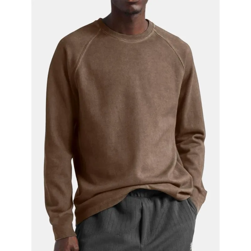 Men's Casual Solid Color Raglan Sleeve Round Neck Long Sleeve T-Shirt 22850389Y sold by Manly product image thumbnail 2