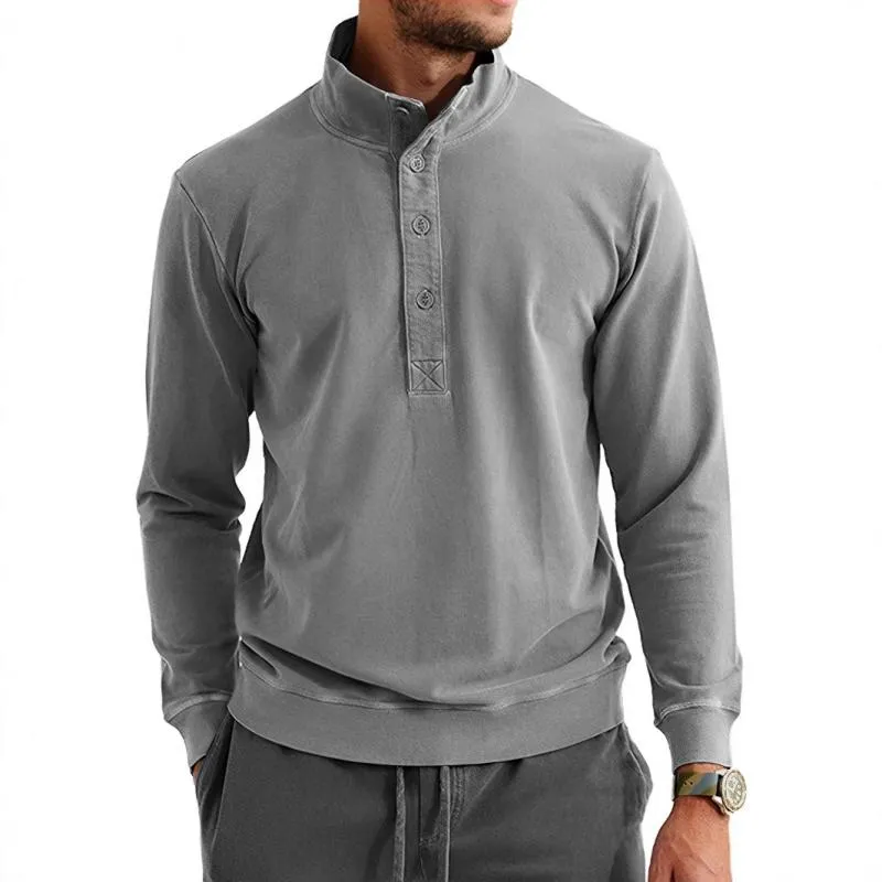 Men's Casual Button-Down Collar Long-Sleeved Sweatshirt 81338853Y sold by Manly