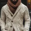Men's Solid Cable Knit Stand Collar Single Breasted Cardigan 75828223Z sold by Manly