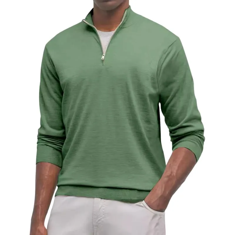 Men's Casual Solid Color Zipper Neck Loose Long Sleeve T-Shirt 19623632M sold by Manly product image thumbnail 5