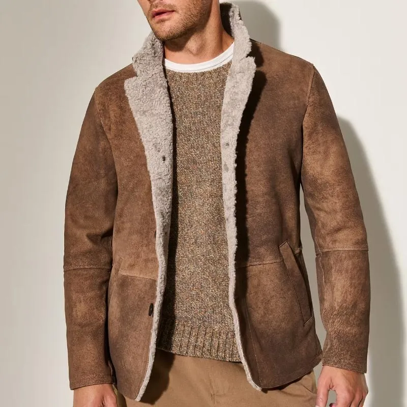 Men's Casual Suede and Fleece Stand Collar Coat 51478170TO sold by Manly product image thumbnail 2