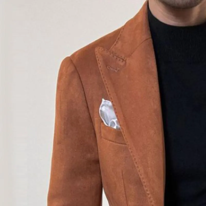 Men's Vintage Casual Solid Suede Blazer 28210268TO sold by Manly product image thumbnail 3