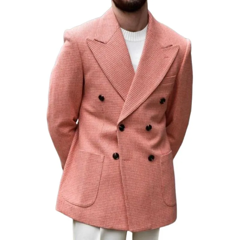 Men's Retro Casual Check Pocket Blazer 66688196TO sold by Manly