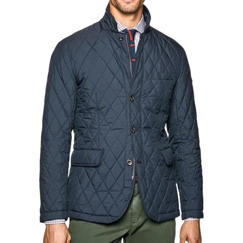 Men's Vintage Casual Quilted Patchwork Pocket Zipper Coat 61690016TO sold by Manly