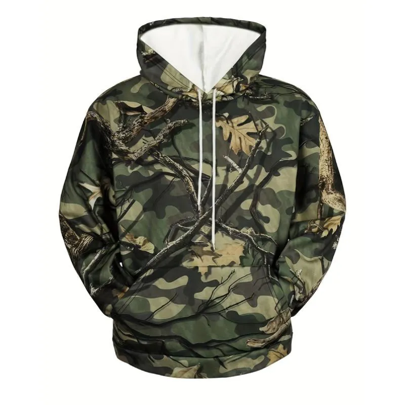Men's Camouflage Printed Casual Hoodie 45178219U sold by Manly